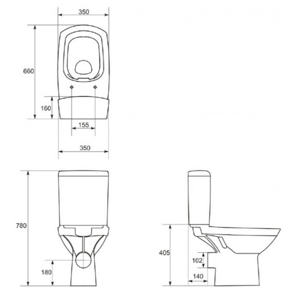 Унитаз-компакт ГОРИЗОНТАЛЬНЫЙ (660х350х780) БЕЗОБОДКОВЫЙ подводка СНИЗУ, СЕНСОРНЫЙ, МИКРОЛИФТ, 16451 фото  в интернет-магазине Санкомп