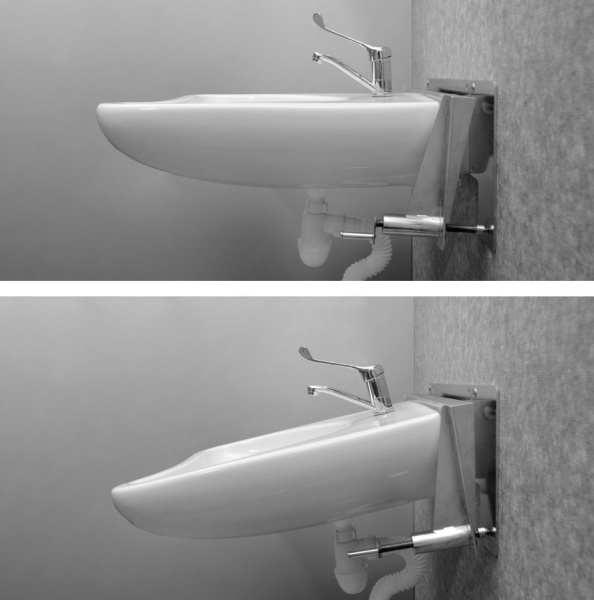 Комплект Умывальник для инвалидов с изменяемым наклоном (640х550х165) без смесителя, 24884 фото  в интернет-магазине Санкомп