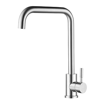 Смеситель нержавеющая сталь для кухни высокий Г-образный излив 225х255 мм  фото  в интернет-магазине Санкомп