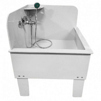 Слив технический напольный 400х400х690 УГЛОВОЙ с экраном СО СМЕСИТЕЛЕМ, 18404  фото  в интернет-магазине Санкомп