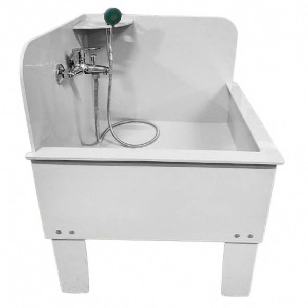 Слив технический напольный 400х400х690 УГЛОВОЙ с экраном СО СМЕСИТЕЛЕМ, 18404  фото  в интернет-магазине Санкомп