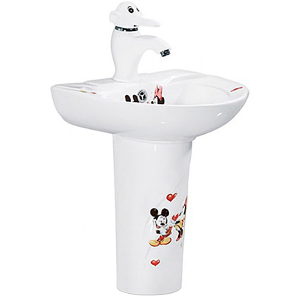 Умывальник на пьедестале ДЕТСКИЙ С/О, С/П 43 см ПОЛУКРУГЛЫЙ (300х430х500),19378  фото  в интернет-магазине Санкомп