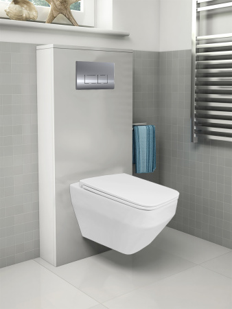 Унитаз подвесной БЕЗОБОДКОВЫЙ (530х365х370) С СИДЕНЬЕМ МИКРОЛИФТ 22564  фото  в интернет-магазине Санкомп