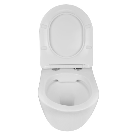 Унитаз подвесной БЕЗОБОДКОВЫЙ (480х370х360) С СИДЕНЬЕМ МИКРОЛИФТ 22570  фото  в интернет-магазине Санкомп