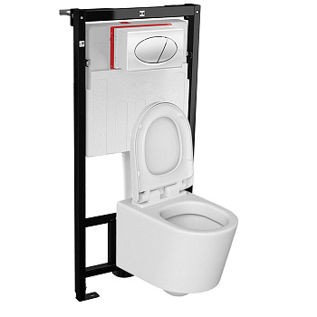 Унитаз ДЕТСКИЙ подвесной сиденье с крышкой с инсталляцией с кнопкой, 20691 фото  в интернет-магазине Санкомп