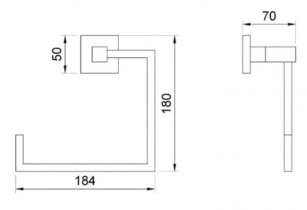 Держатель для полотенца Г-образный 180 мм, 12442 фото  в интернет-магазине Санкомп
