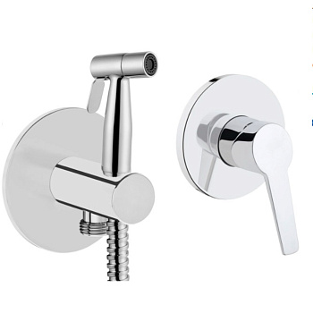 Комплект для гигиенического душа: встраиваемый смеситель, гигиенический душ со шлангом и держателем фото  в интернет-магазине Санкомп