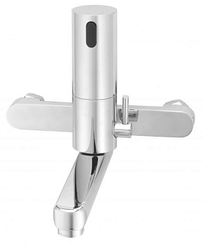 Смеситель настенный сенсорный нижний излив 137 мм фото в интернет-магазине СанКомп www.sancomp.ru