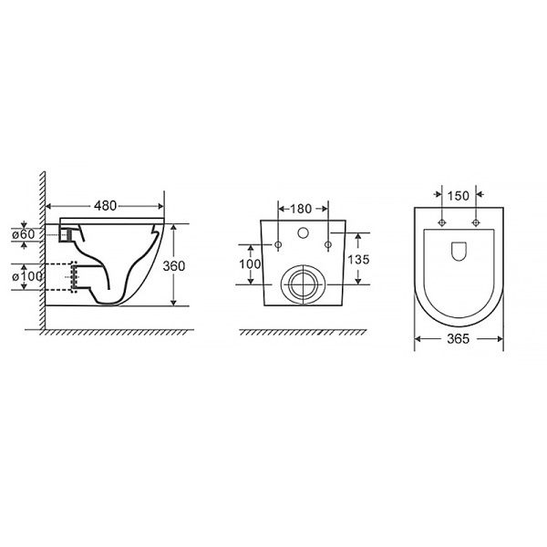 Унитаз подвесной БЕЗОБОДКОВЫЙ (490х370х370) С СИДЕНЬЕМ МИКРОЛИФТ 22558  фото  в интернет-магазине Санкомп
