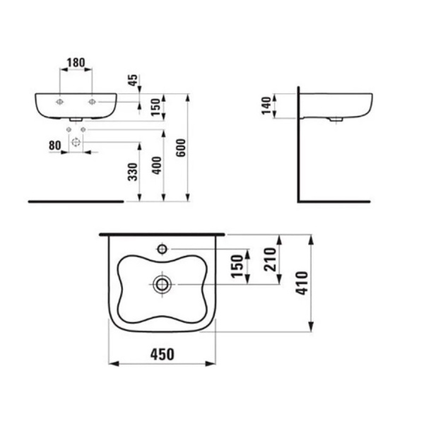 Умывальник детский прямоугольный (410х450), 18130 фото  в интернет-магазине Санкомп