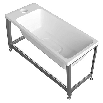 Ногомойка из искуственного мрамора (500х210х120) на каркасе высота 350 мм, 23940 фото  в интернет-магазине Санкомп