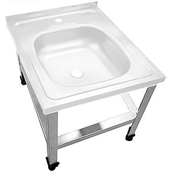 Ванна ножная из стали белая 500х500х160 мм НА КАРКАСЕ 400 мм, 25472 фото  в интернет-магазине Санкомп