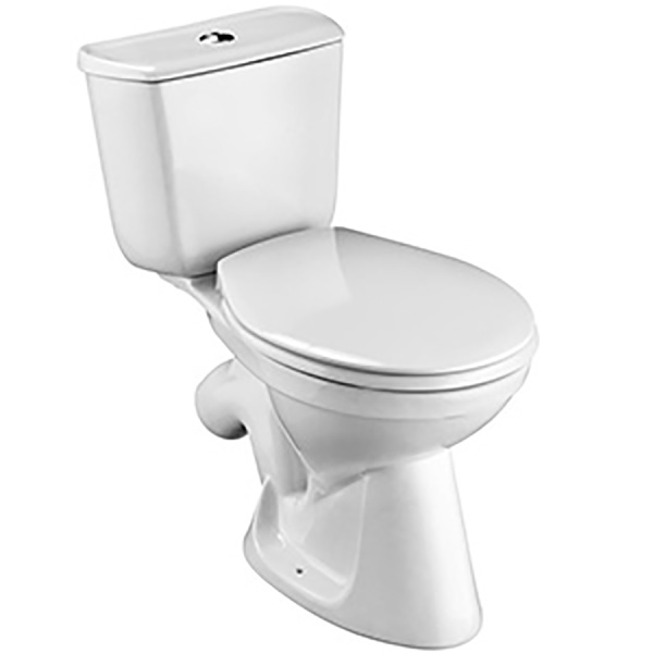 Унитаз-компакт КОСОЙ (640х380х745) АНТИВСПЛЕСК (ВОРОНКООБРАЗНЫЙ) 2 режима, сиденье полипропил, 22975 фото  в интернет-магазине Санкомп