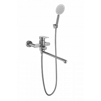 Смеситель нержавеющая сталь для ванны длинный излив 350 мм 21450 фото  в интернет-магазине Санкомп