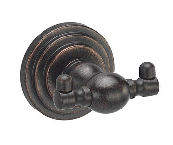 Крючок для ванной двойной черная бронза фото  в интернет-магазине Санкомп