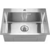 Мойка врезная нержавейка 600х450x200 мм С/О МАТОВАЯ с сифоном, 17847 фото  в интернет-магазине Санкомп