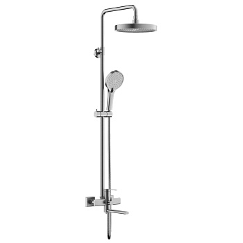 Душевая система с поворотным изливом верхний тропический душ и ручная лейка, нержавеющая сталь 25395 фото  в интернет-магазине Санкомп