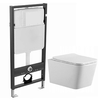 Унитаз подвесной  Инсталляция БЕЗ КЛАВИШИ с быстросъемным сиденьем микролифт 22450 фото  в интернет-магазине Санкомп