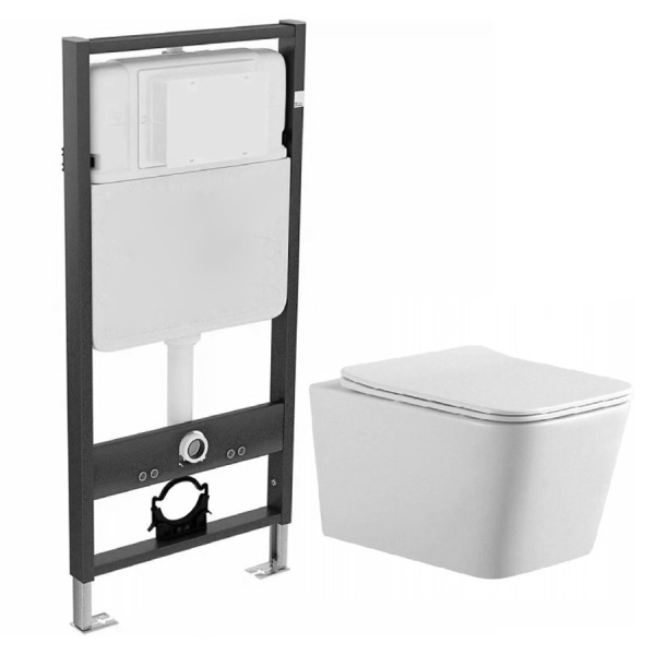 Унитаз подвесной  Инсталляция БЕЗ КЛАВИШИ с быстросъемным сиденьем микролифт 22450 фото  в интернет-магазине Санкомп