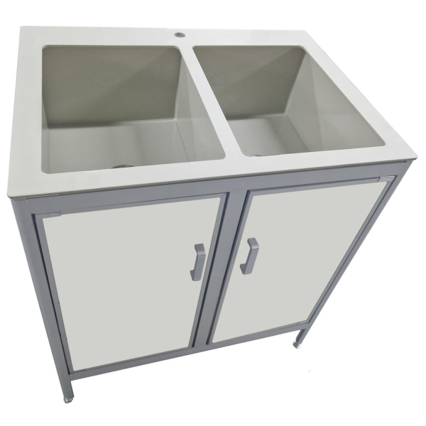 Стол-мойка из химстойкого пластика толщиной 8 мм, чаша изполипропилен 800х600х900 мм, 26578 фото  в интернет-магазине Санкомп