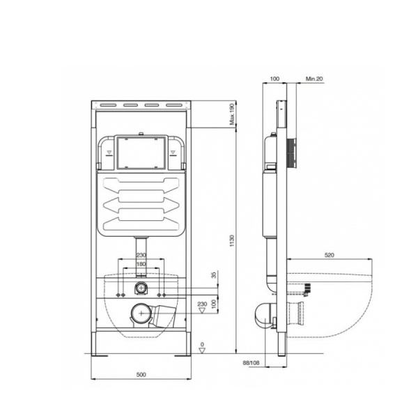 Унитаза подвесной БЕЗОБОДКОВЫЙ  с инсталляцией с клавишей, с быстросъемным сиденьем микролифт, 22431 фото  в интернет-магазине Санкомп