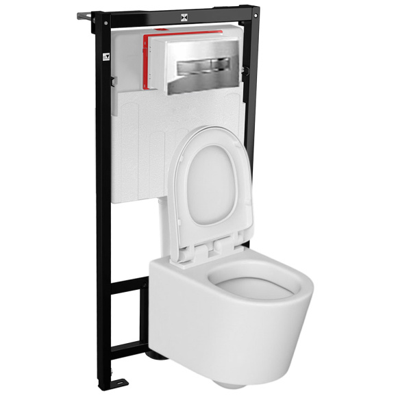 Унитаз ДЕТСКИЙ подвесной сиденье с крышкой с инсталляцией с кнопкой, 22426 фото арт.22426 от СанКомп www.sancomp.ru