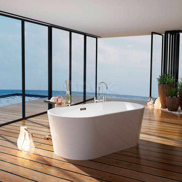 Ванна акриловая отдельностоящая овальная 1690х800 мм, 21784  фото  в интернет-магазине Санкомп