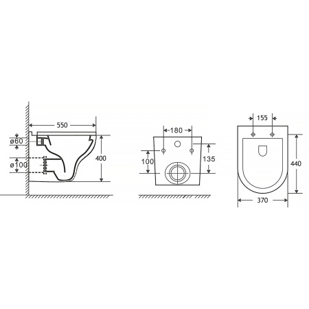 Унитаз подвесной БЕЗОБОДКОВЫЙ (370х400х550) С СИДЕНЬЕМ МИКРОЛИФТ, БЕЛЫЙ 22596  фото  в интернет-магазине Санкомп