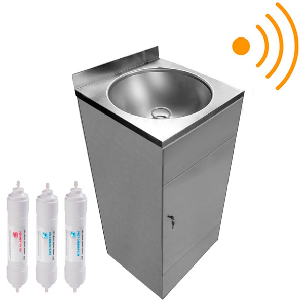 Фонтанчик питьевой автоматический напольный 1 чаша Х/В,С/Ф,Б/УФ,Б/Г,Б/ТО,AISI 304, 400х400х870 27057 фото  в интернет-магазине Санкомп