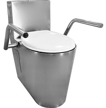 Унитаз-компакт для инвалидов МГН АНТИВАНДАЛЬНЫЙ 700х360х795 (480), ГОРИЗОНТАЛЬНЫЙ, сиденье А/Б фото  в интернет-магазине Санкомп