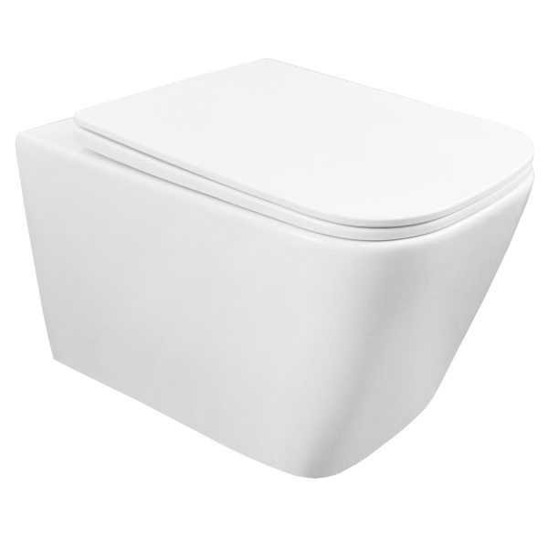 Унитаз подвесной БЕЗОБОДКОВЫЙ (360х510х350) С СИДЕНЬЕМ МИКРОЛИФТ 22602  фото  в интернет-магазине Санкомп