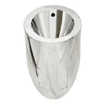 Писсуар из нержавеющей стали подача воды ИЗ СТЕНЫ, выход ГОРИЗОНТАЛЬНЫЙ (385х366х762) фото  в интернет-магазине Санкомп