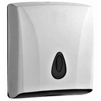 Диспенсер для листовых полотенец тип сложения полотенец-V (вмещает 2 пачки) БЕЛЫЙ, 15083 фото  в интернет-магазине Санкомп