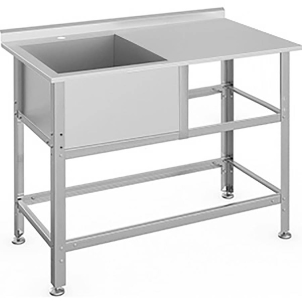 Ванна моечная AISI 430 сварная 1 секция 600х400х300 с крылом С/О с полкой 20 см от п, 1100х600х870,  фото  в интернет-магазине Санкомп