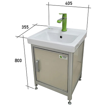 Умывальник на тумбе ДЕТСКИЙ С/О, С/П 40 см ПРЯМОУГОЛЬНЫЙ (405х355х800), 26946 фото  в интернет-магазине Санкомп