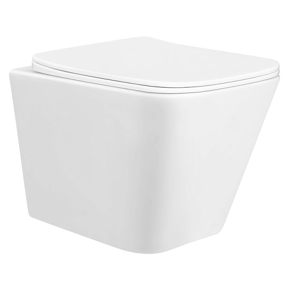 Унитаз подвесной БЕЗОБОДКОВЫЙ (480х350х363) С СИДЕНЬЕМ МИКРОЛИФТ 22011 фото  в интернет-магазине Санкомп