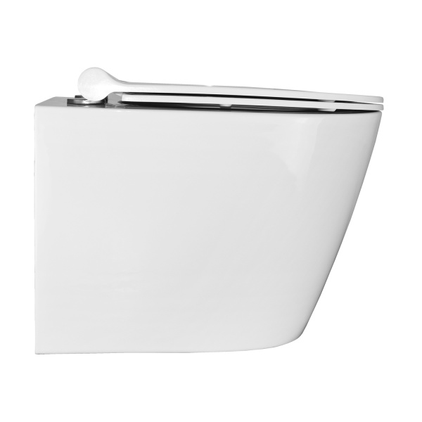 Унитаз подвесной БЕЗОБОДКОВЫЙ (360х480х360) С УЛЬТРАТОНКИМ СИДЕНЬЕМ МИКРОЛИФТ 22559  фото  в интернет-магазине Санкомп