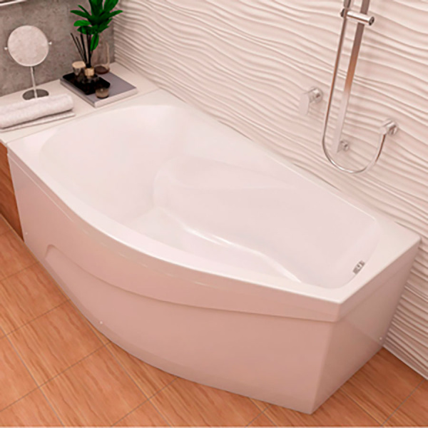 Ванна акриловая асимметричная левая 1500х900 с каркасом и экраном, 21772  фото  в интернет-магазине Санкомп