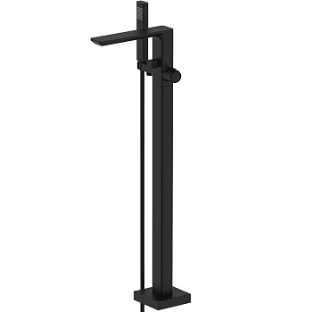 Смеситель для ванны напольный керамический картридж, черный матовый, 2322 фото  в интернет-магазине Санкомп