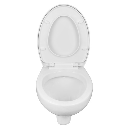 Унитаз подвесной БЕЗОБОДКОВЫЙ (370х400х550) С СИДЕНЬЕМ МИКРОЛИФТ, БЕЛЫЙ 22596  фото  в интернет-магазине Санкомп