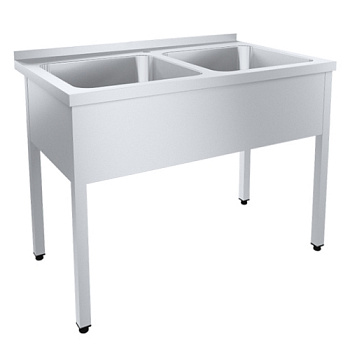 Мойка хирургическая 2-местная (1050х600х850 мм)из нержавеющей стали AISI 304 с отверстием под смесит фото  в интернет-магазине Санкомп