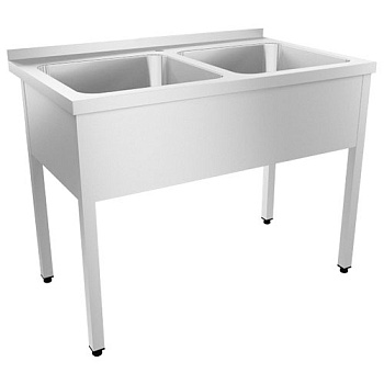 Хирургическая мойка 2х секционная из нержавеющей стали AISI 304 С/О, 1150х700х850 мм, 20666 фото  в интернет-магазине Санкомп
