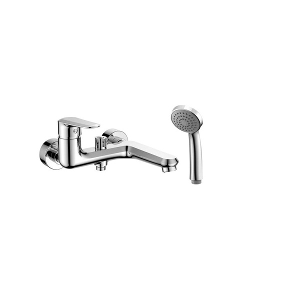 Смеситель для ванны настенный ОДНОРЫЧАЖНЫЙ, излив литой, длина излива 160 мм, лейка 1 режим, 26487 фото  в интернет-магазине Санкомп