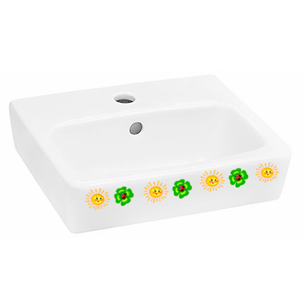 Умывальник детский прямоугольный (340х400) С РИСУНКОМ СОЛНЫШКО, 15480 фото  в интернет-магазине Санкомп