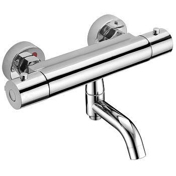 Смеситель для ванны и душа настенный ТЕРМОСТАТИЧЕСКИЙ поворотный излив, 25071 фото  в интернет-магазине Санкомп