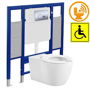 Унитаз для инвалидов МГН подвесной с инсталляцией СЕНСОР СИДЕНЬЕ БЕЗ КРЫШКИ, 27120 фото  в интернет-магазине Санкомп