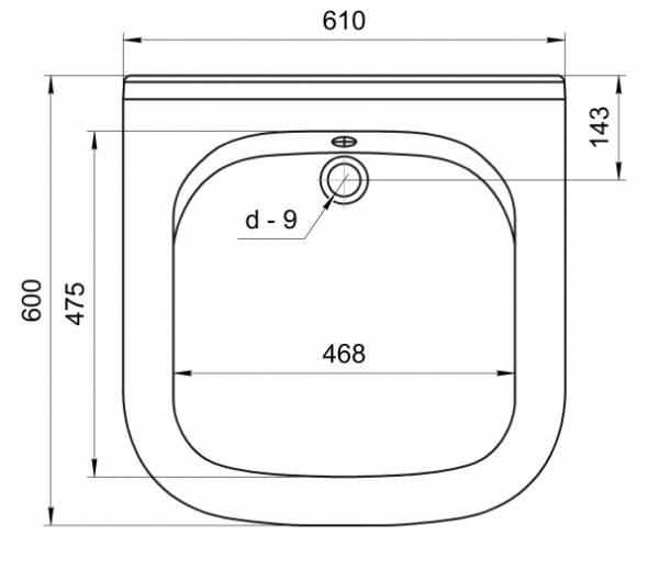Умывальник для инвалидов керамика без под смеситель с переливом 600х610х200 с сифоном и кронштейнами фото  в интернет-магазине Санкомп