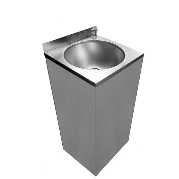 Фонтанчик питьевой кнопочный напольный 1 чаша Х/В, Б/Ф, Б/УФ, Б/Г, Б/ТО, AISI 304, 400х400х870 27052 фото  в интернет-магазине Санкомп