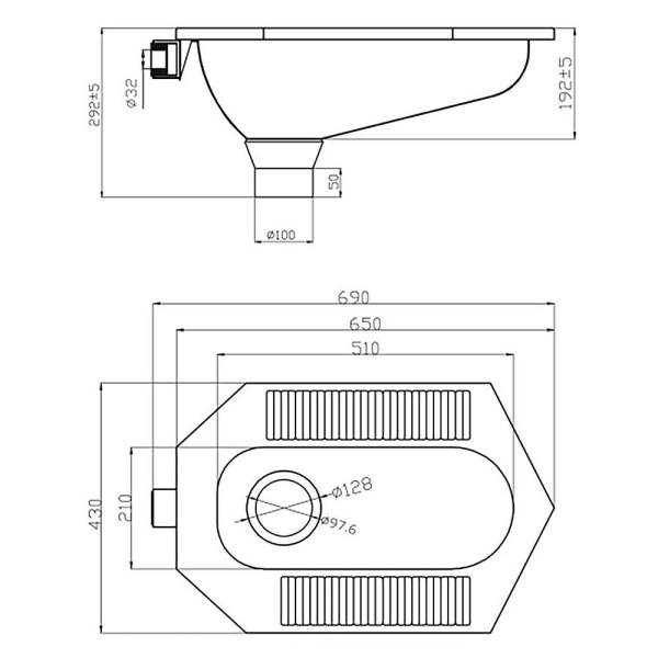 Чаша Генуя из нержавеющей стали омывание со всех сторон 650х430х290, 0102.20.6 фото  в интернет-магазине Санкомп