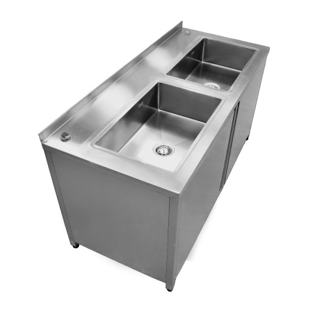 Мойка для эндоскопов 2 секции 650х400х200 с двумя крышками для мойки 1600х700х850 мм, 25721  фото арт.25721